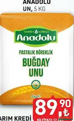 TARIM KREDİ ANADOLU UN 5 KG fiyat ve kampanya bilgisi